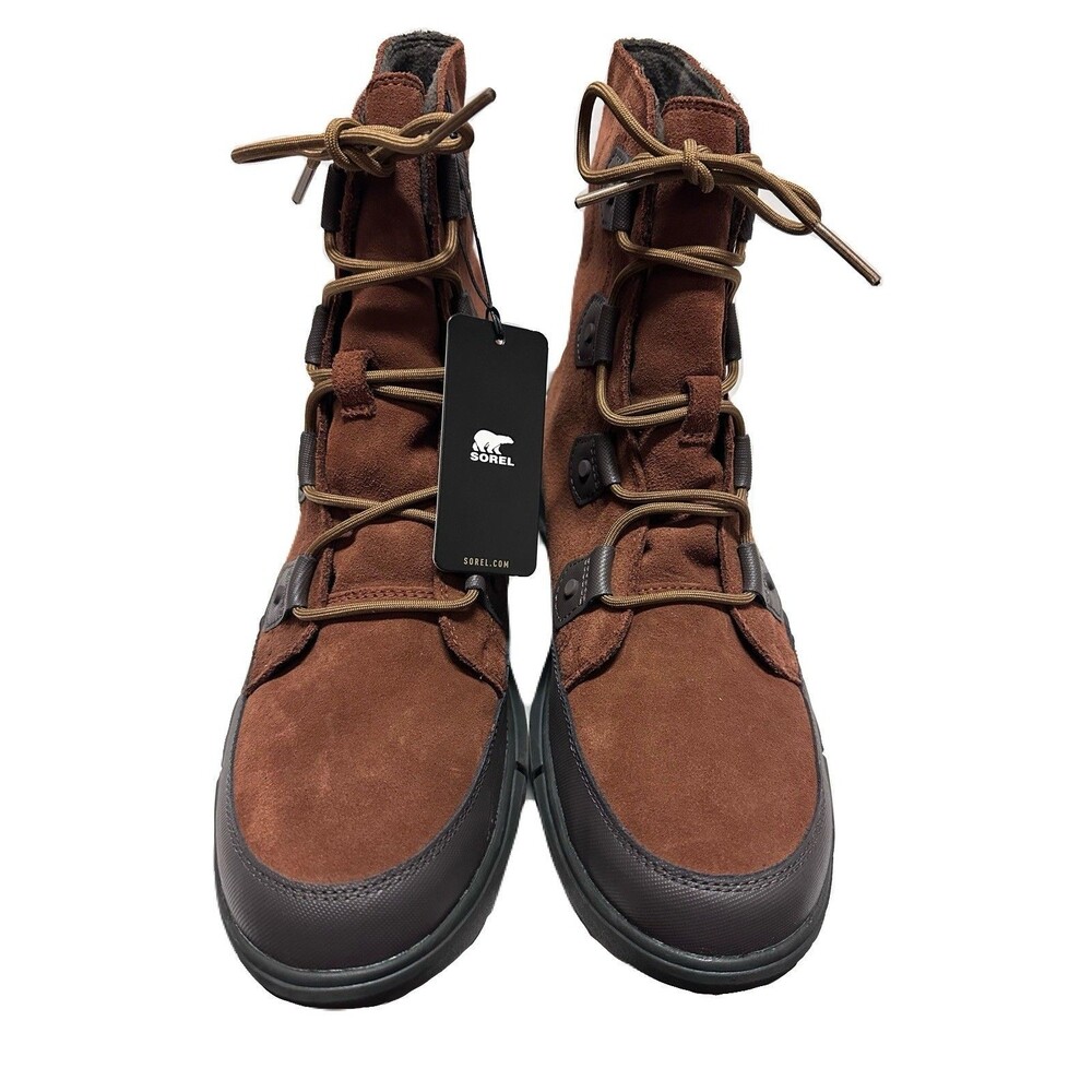 NEW Sorel Mens Size 11.5 Explorer Waterproof Suede Rain Winter Boot Dark Amber - Picture 3 of 8